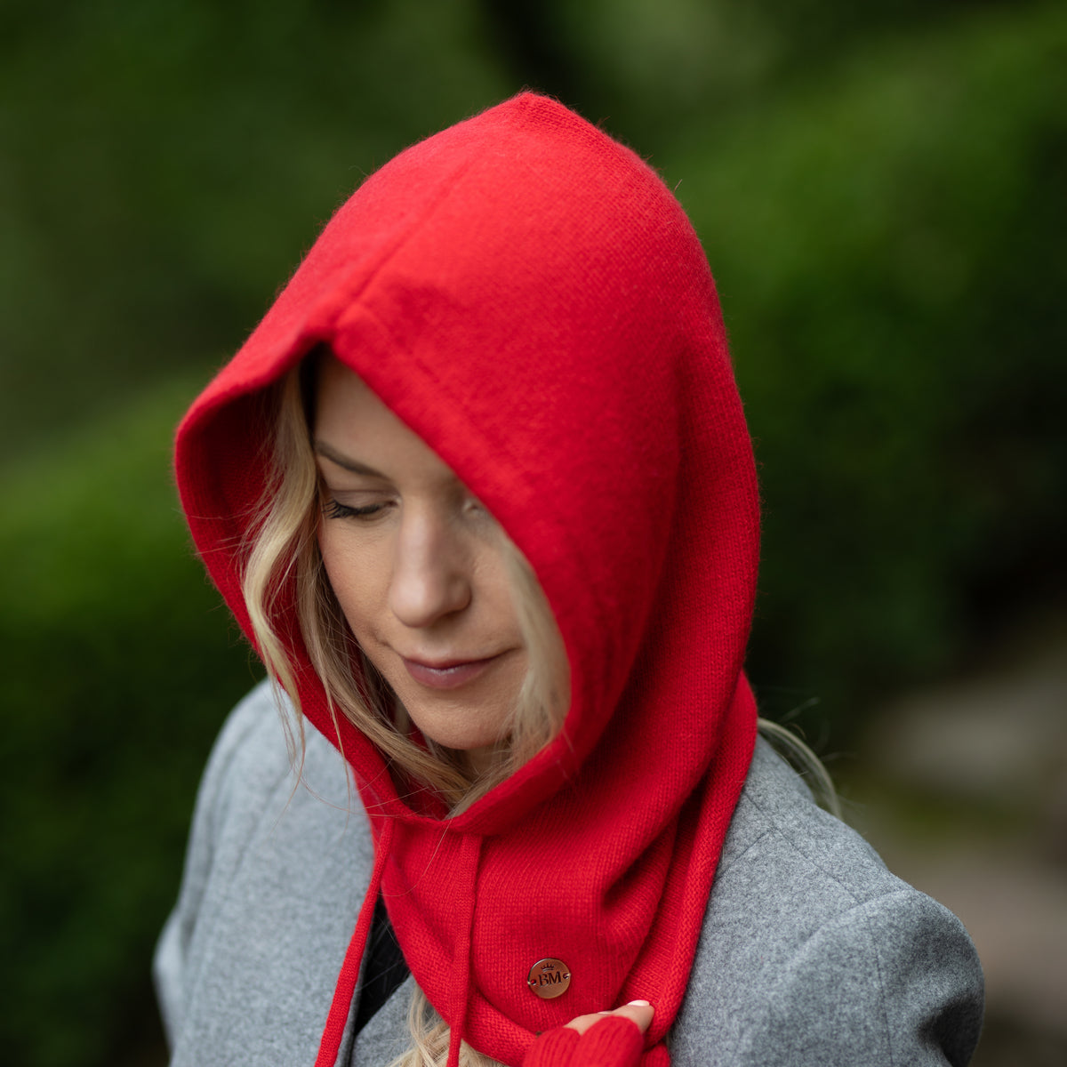 bright red Cashmere Balaclava – Women’s Winter Hood Hat