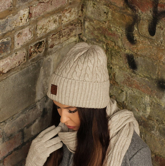 Women’s Cashmere Hat, Scarf & Gloves Set