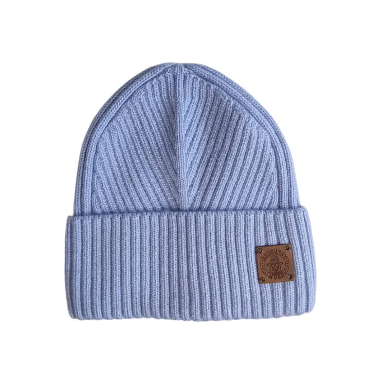 sky blue Silk-Lined Men’s Cashmere Beanie for Winter — Soft, Warm Mens Winter Satin- Lined Hat, Luxury Gift for Him