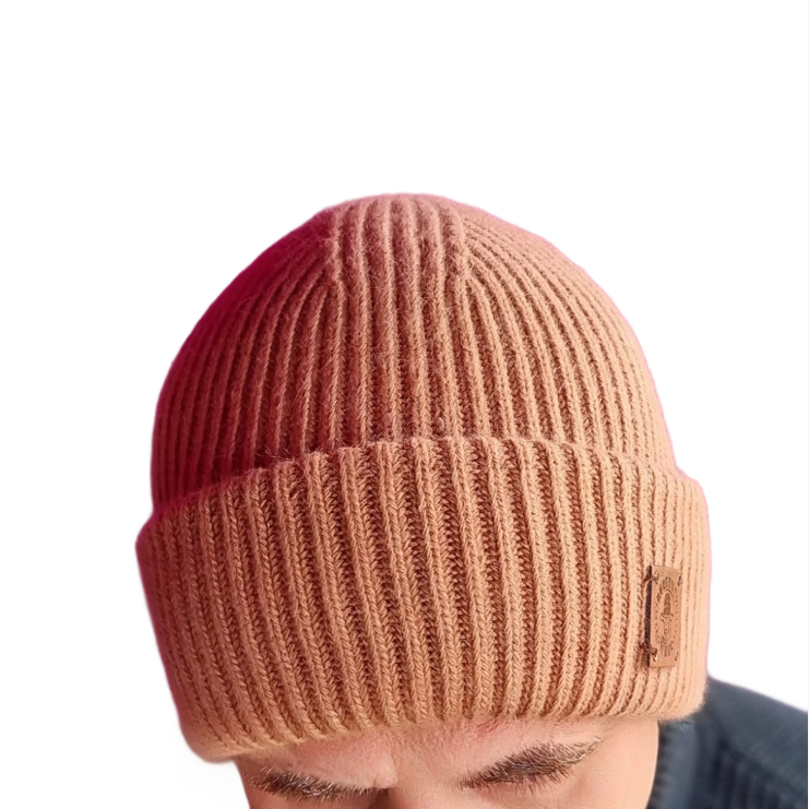 tan brown Silk-Lined Triple Layer Men’s Cashmere Hat – Hair-Friendly Winter Beanie, Cozy Gift for Him, Reduces Frizz & Breakage