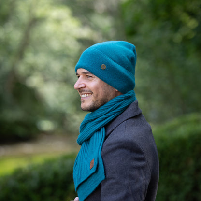 teal blue Long Cashmere Scarf for Men – Soft & Warm Winter Scarf
