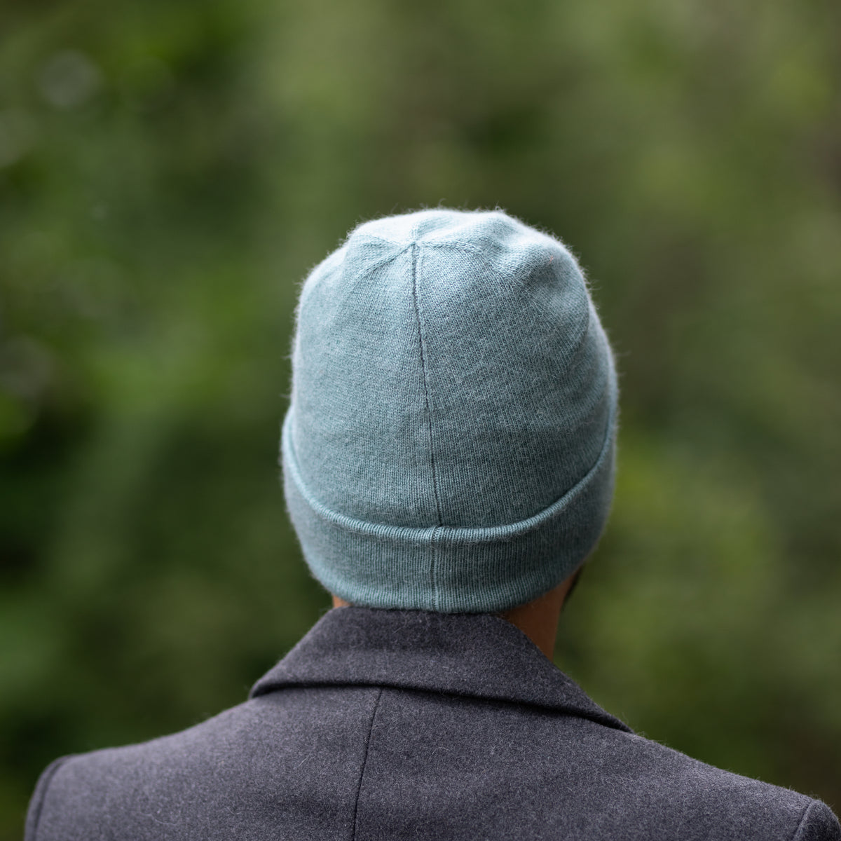sky blue Men’s Double-Layer Cashmere Beanie