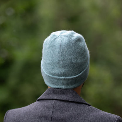 sky blue Men’s Double-Layer Cashmere Beanie