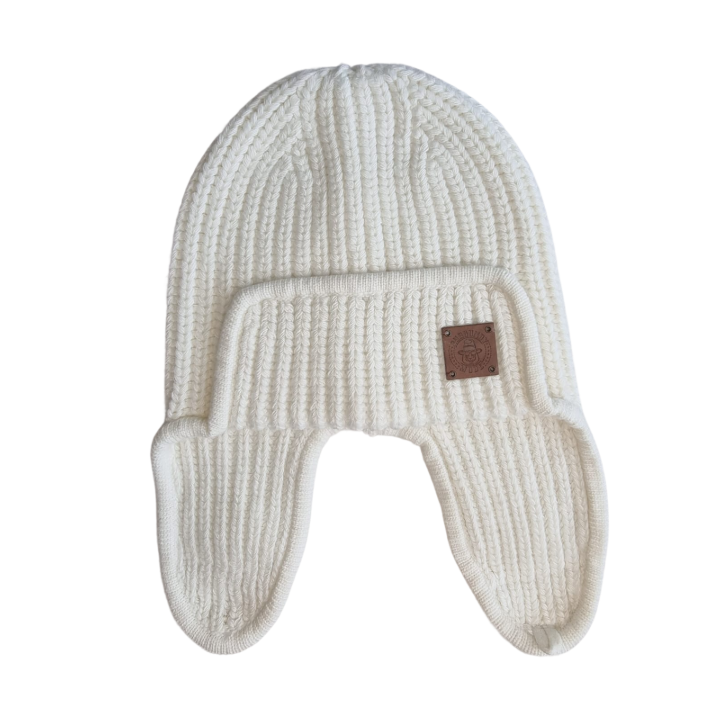 white Men’s Winter Cashmere Earflap Hat – Soft Trapper Style Beanie, Lightweight and Cozy Cold Weather Hat, Stylish Gift for Him