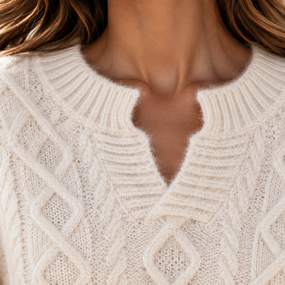 white Women’s 100% Pure Cashmere Sweater – Thick & Luxurious Knit