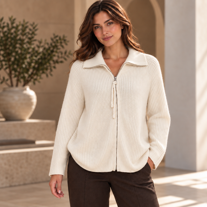 white Women’s 100% Pure Cashmere Sweater – Thick Knit, Extended Sizes