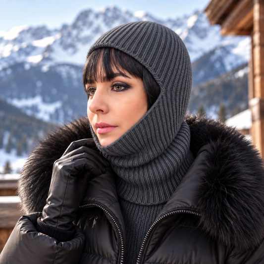 grey Cashmere Balaclava – Lightweight Unisex Ski & Sports Hat