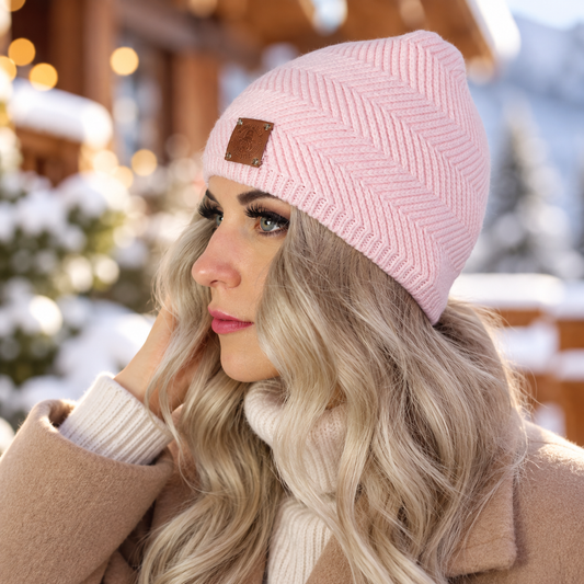 pink womens winter cashmere hat