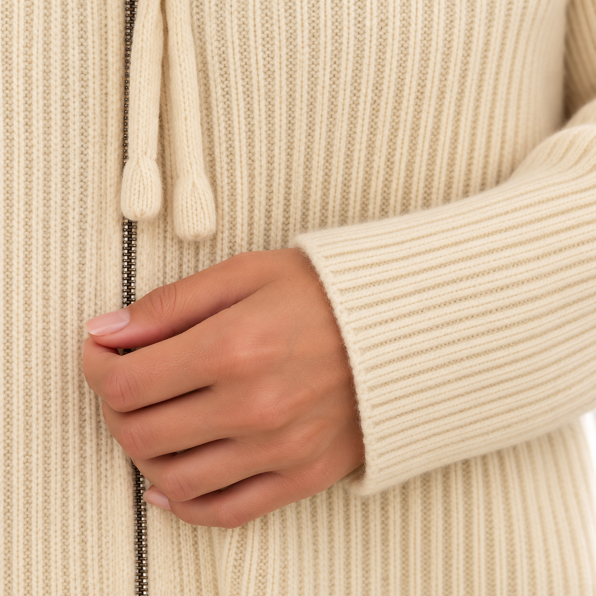 beige Women’s 100% Pure Cashmere Sweater – Thick Knit, Extended Sizes