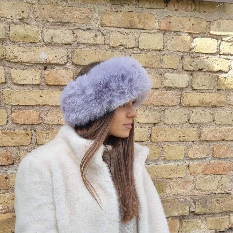 lavander Faux Fur Headband – Wool Lined