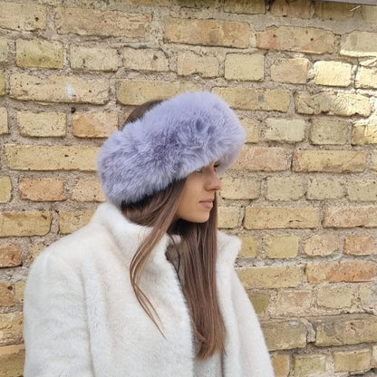 lavander Faux Fur Headband – Wool Lined