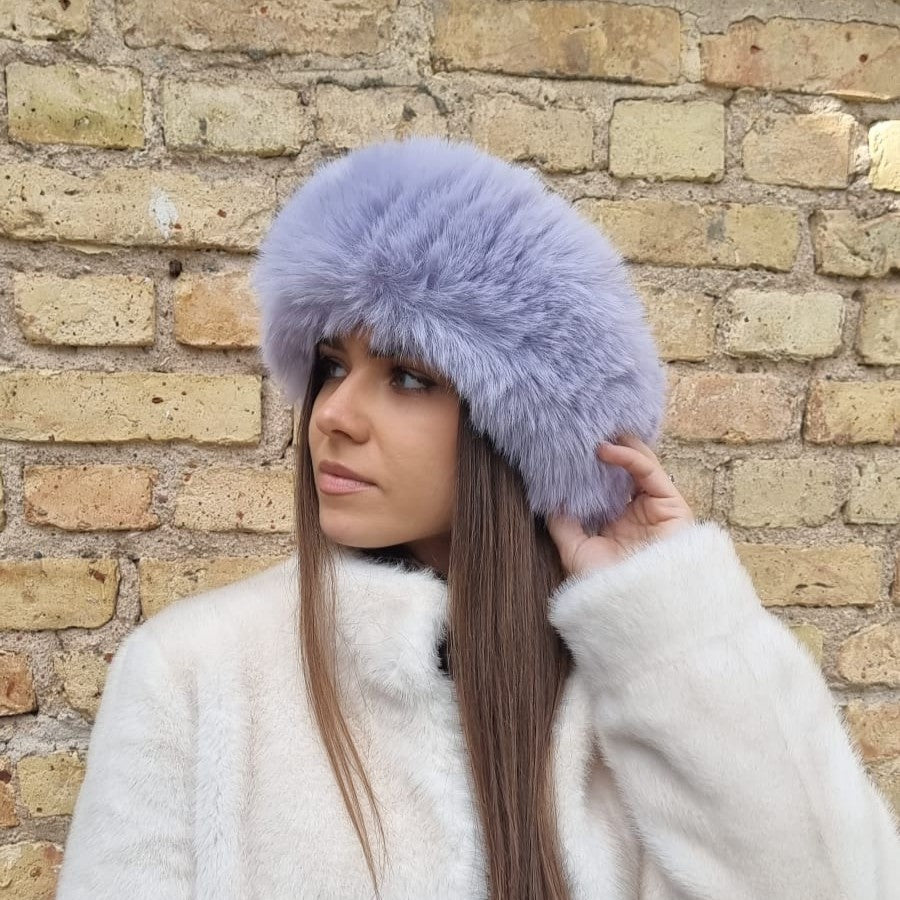 lavander Faux Fur Headband – Wool Lined