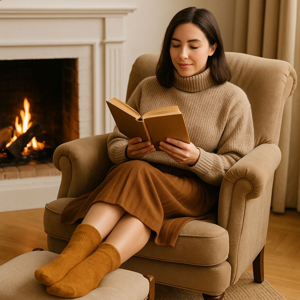 ochre gold Women's Cashmere Wool Socks – Soft, Warm Winter Socks for Her | Cozy Gift Idea for Women | Luxury Cold Weather Essentials