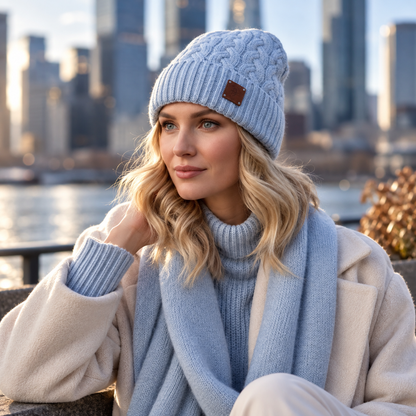 sky blue Women's winter cashmere hat